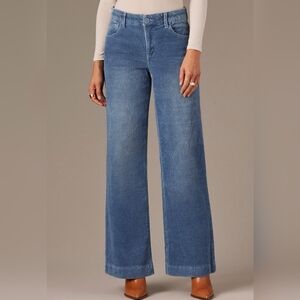 WIT & WISDOM Sam High Rise Wide Leg Corduroy Light Blue Jeans